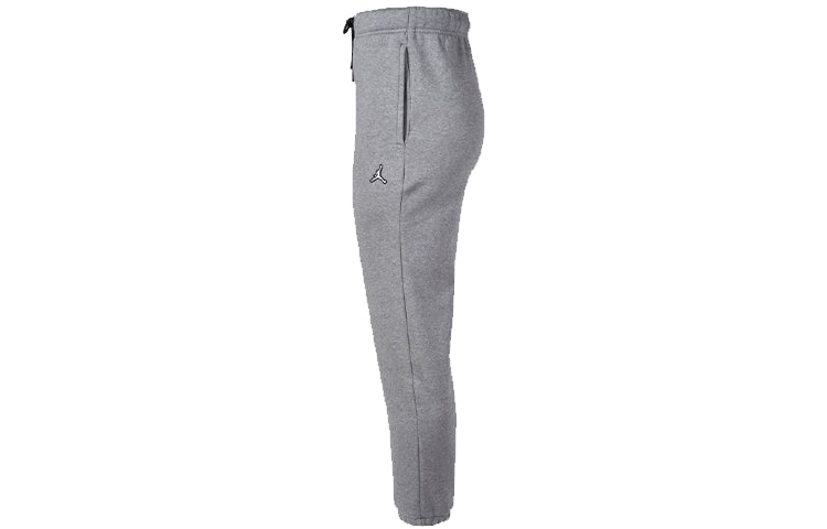 Air Jordan Logo Embroidered Knit Fleece Lined Bundle Feet Sports Pants 'Grey' DA9821-091