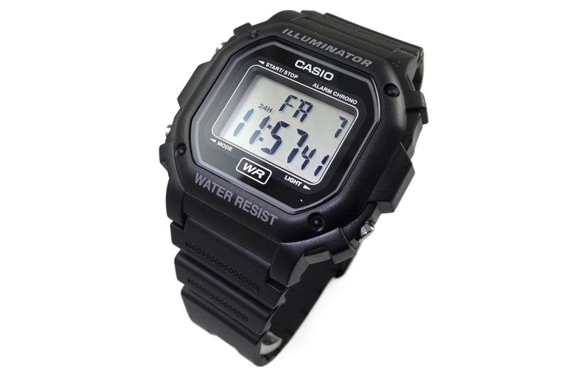 CASIO Waterproof Sports Mens Black Digital F108WH-1ACF