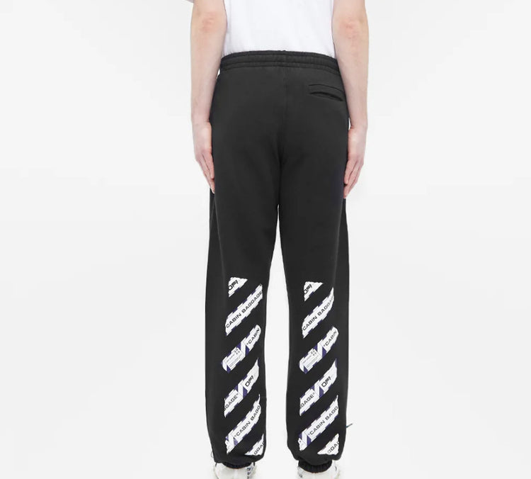 Off-White SS20 Airport Tape Print Slim Track Pants OMCH020S20E300031088
