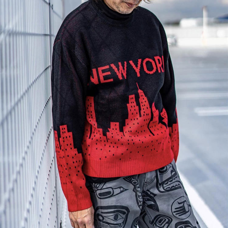 Supreme SS20 Week 1 New York Sweater City Pullover Knit Unisex Black Red SUP-SS20-050