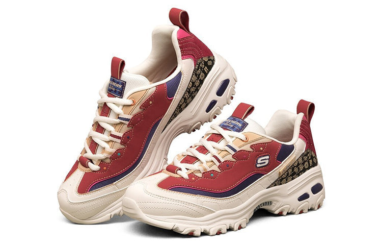 (WMNS) Skechers D'lites 2021 New Year White/Red 66666348-MULT