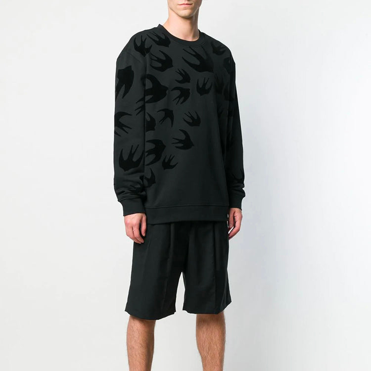 Alexander McQueen Pattern Printing Long Sleeves Round Neck Sweatshirt 'Black' 545415RLT74