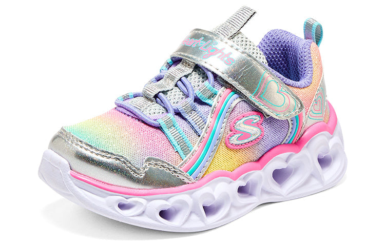 (PS) Skechers Heart Lights 'Silver Multi' 302308N-SMLT