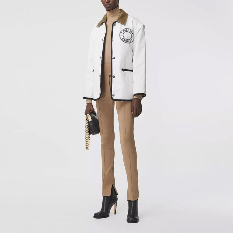 Burberry Sleeve Double Sided Logo Jacket White 80370381