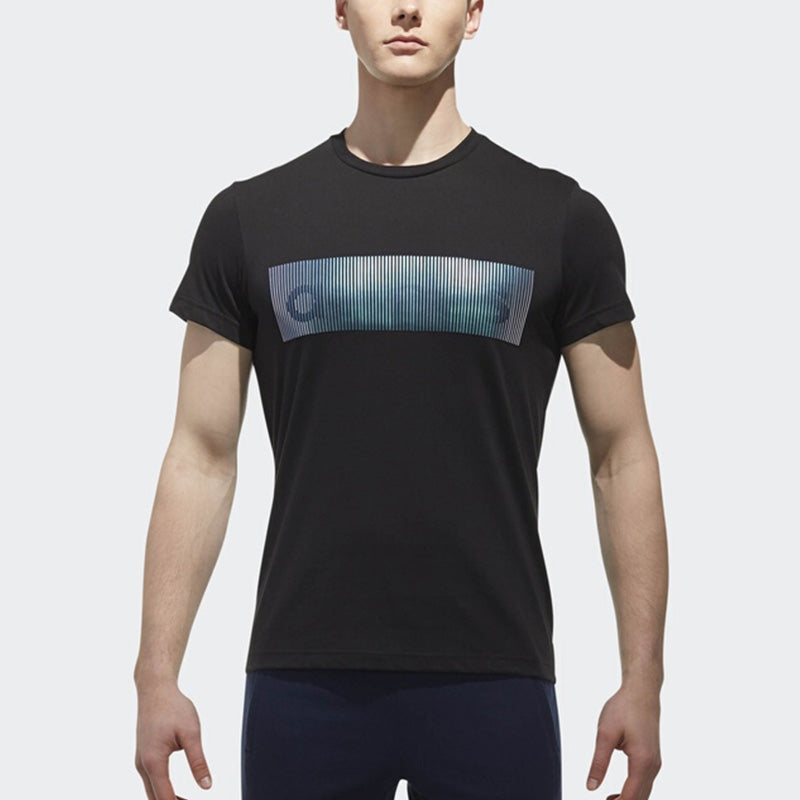 adidas Gfx T Rainbow logo Printing Athleisure Casual Sports Short Sleeve Black CX4991