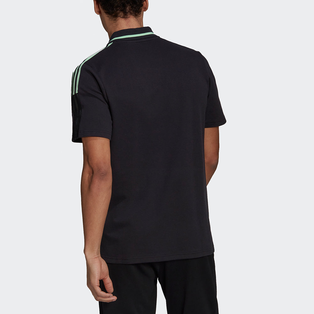 adidas MENS Mufc Polo Manchester United Football Polo Shirt Black GR9578