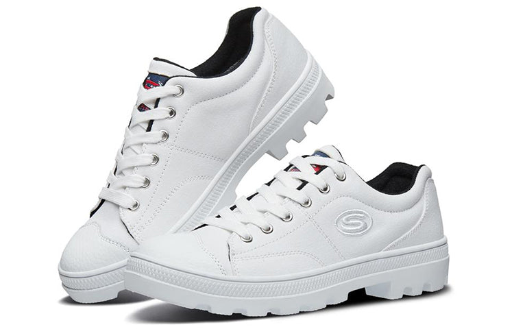 (WMNS) Skechers Roadies Low Top Canvas Sneakers White 74370-WHT