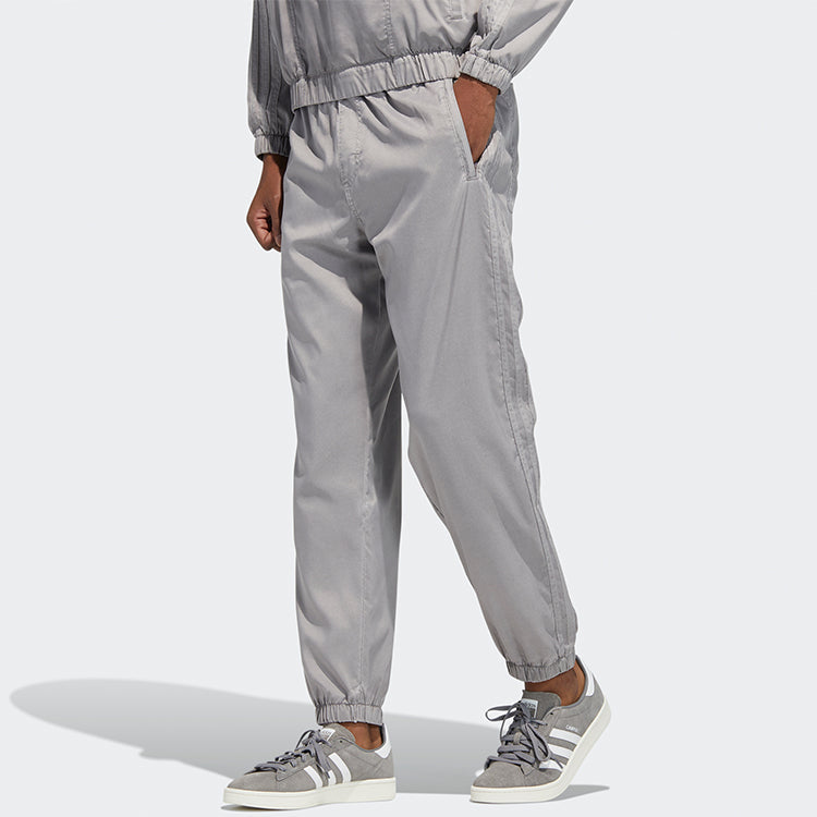 adidas originals G Wash Track Pt Solid Color Loose Bundle Feet Sports Pants Gray GL9922