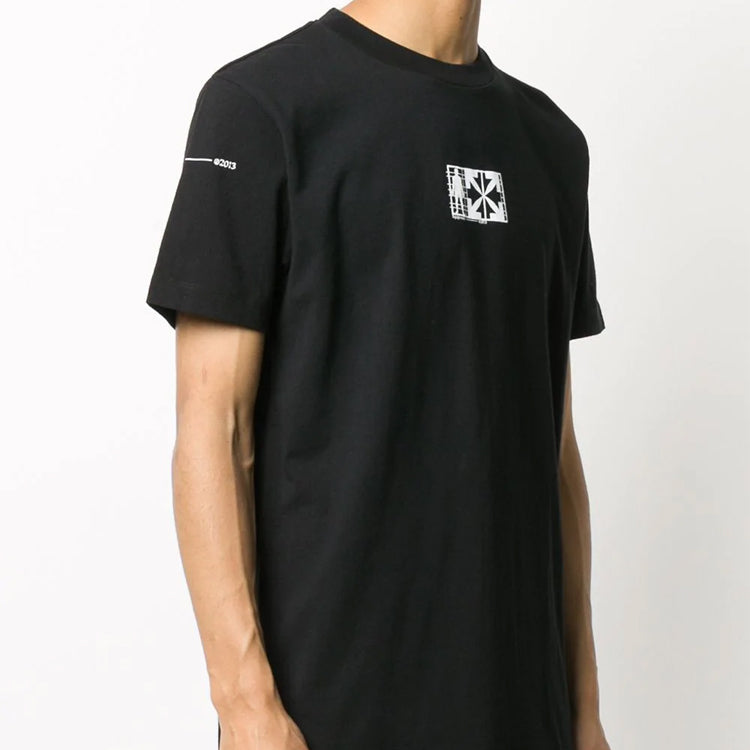 Off-White Arrows Pattern Printing Short Sleeve Black OMKA002E20FAB0011001