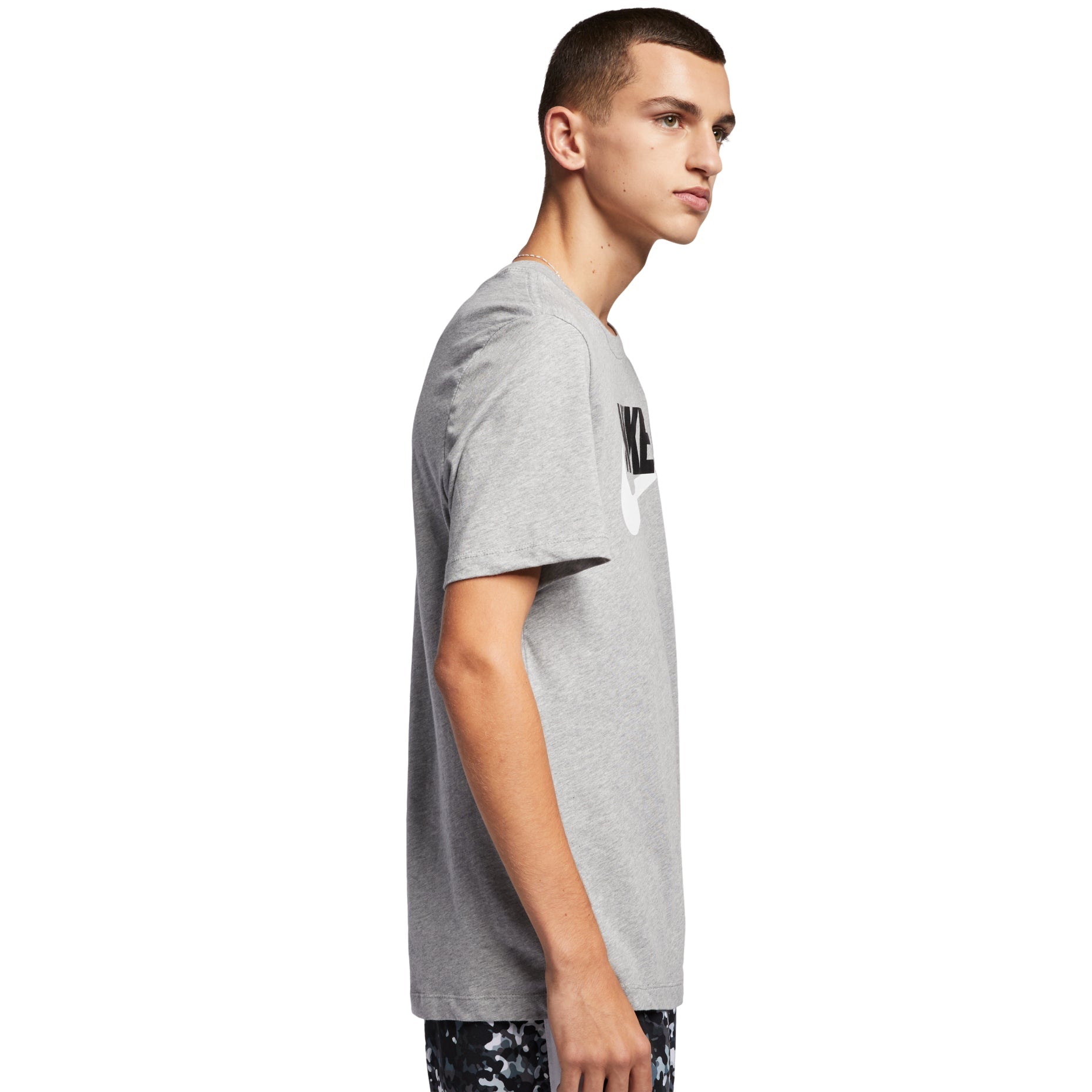 Nike Sportswear Logo Printing Sports Quick Dry Knit Short Sleeve Gray AR5005-063