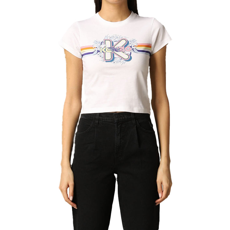 KENZO Rainbow Logo Short Sleeve White FA5-2TS616-937-01