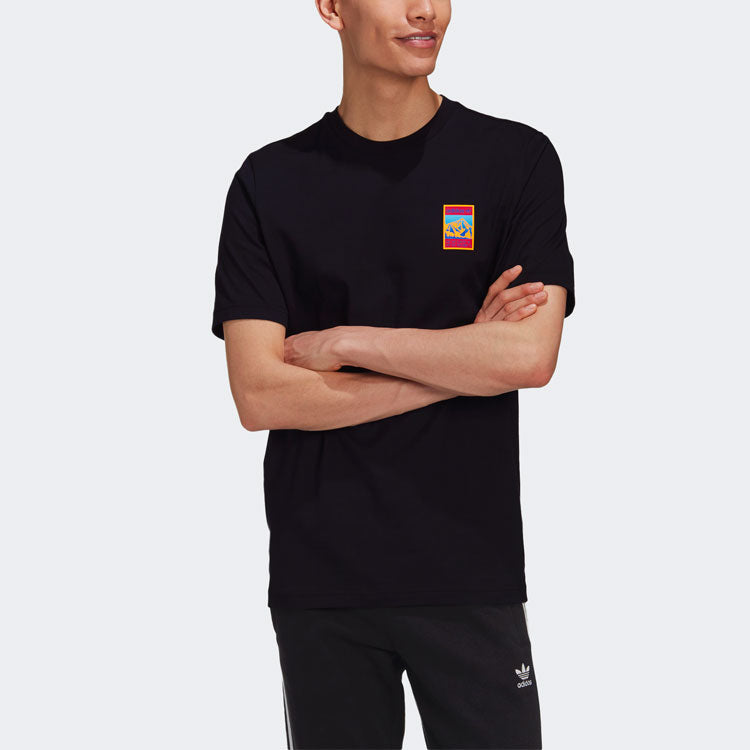 adidas originals Pattern Printing Casual Sports Short Sleeve Black GP1118