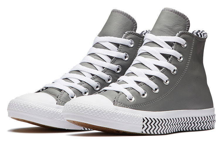 (WMNS) Converse Chuck Taylor All Star High Top Leather Grey White 566130C