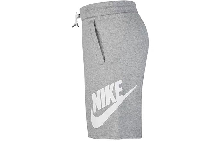 Nike Large Logo Printing Drawstring Sports Shorts Gray AT5268-063