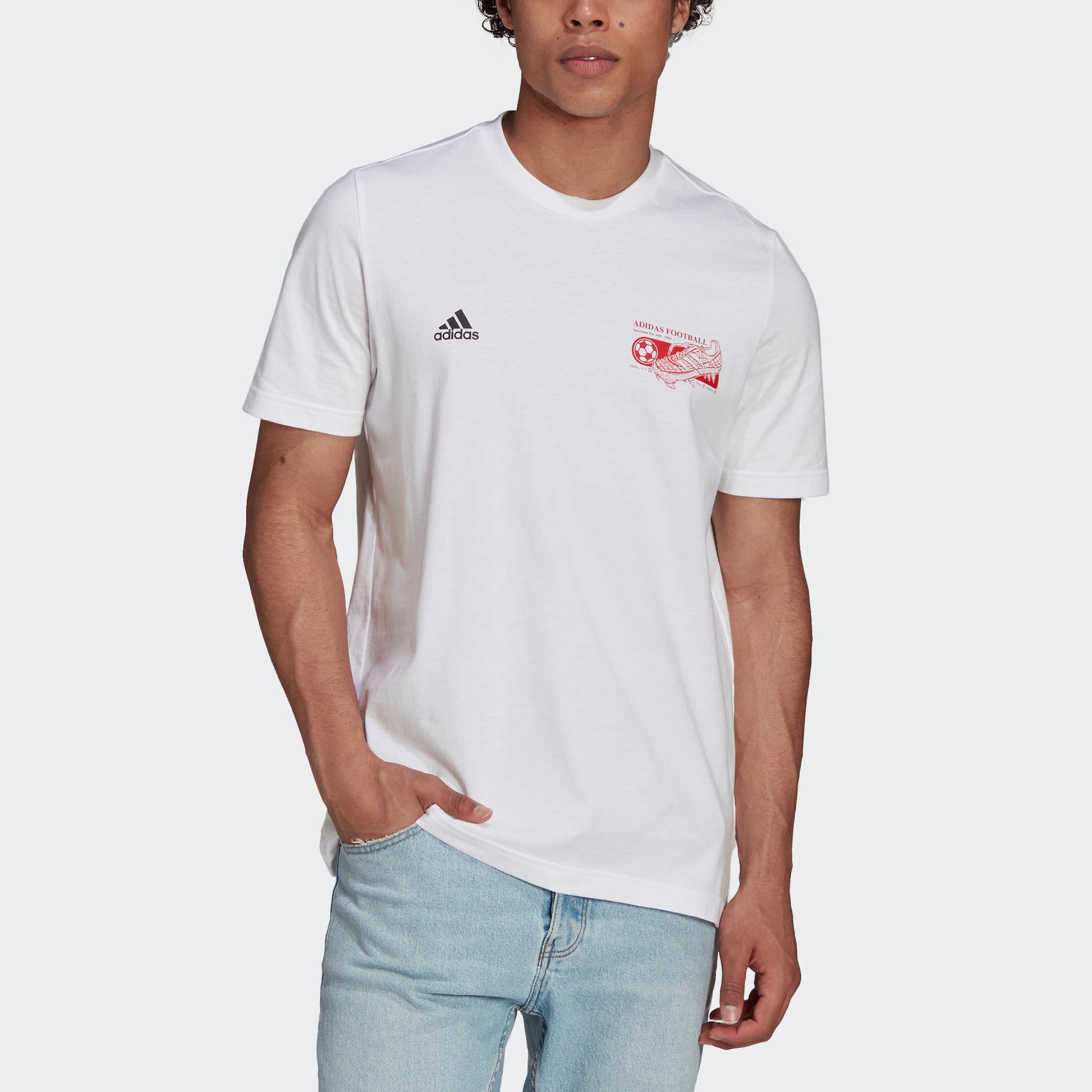 adidas Pred Tee 1 Back Printing Soccer/Football Sports Short Sleeve White GU3699