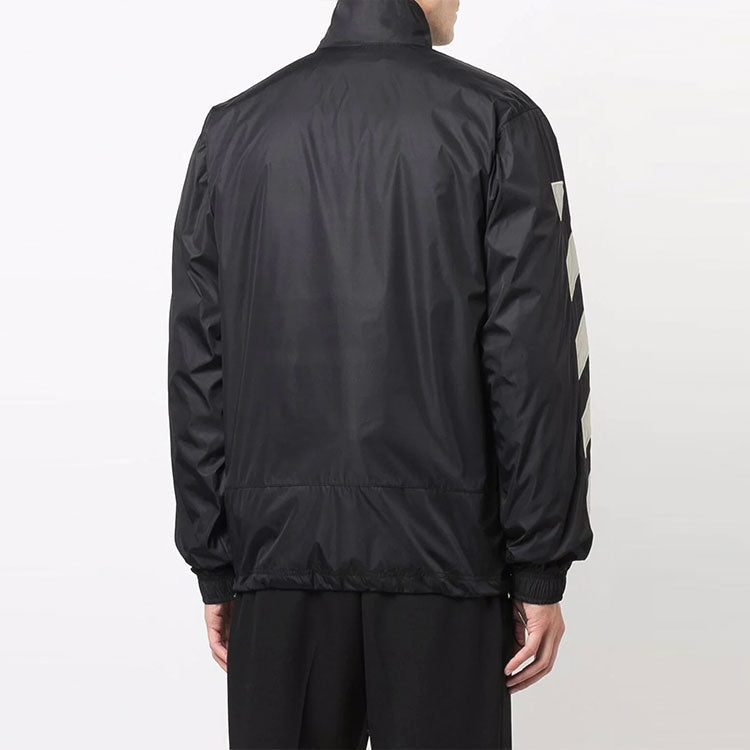 Men's Off-White Diagonal Stripes Jacket Loose Fit Black OMBD022F21FAB0011017