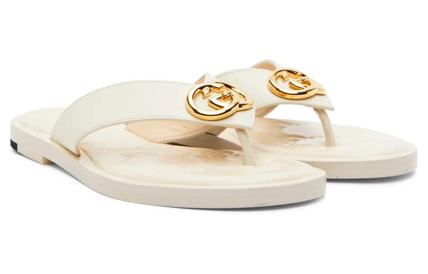 (WMNS) Gucci Interlocking G Thong Sandal 'White Leather' 695207-A3N00-9022