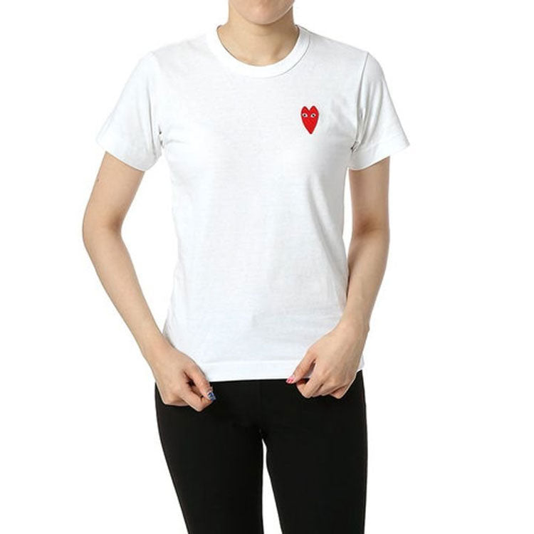 (WMNS) COMME des GARCONS PLAY Thin Heart Logo Tee 'White' AZ-T229-051-3