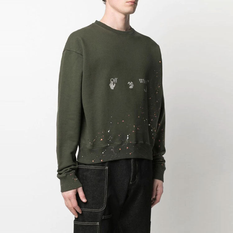 Off-White Men's SS21 Sports Sweatshirt Oversize Green OMBA035S21FLE0075701