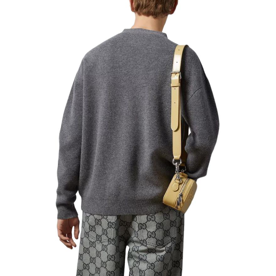 Gucci Knit Wool Cardigan With Interlocking G 'Grey' 774005-XKDXR-1209