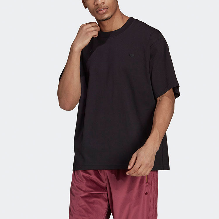 adidas originals Solid Color Loose Sports Short Sleeve Black H09172