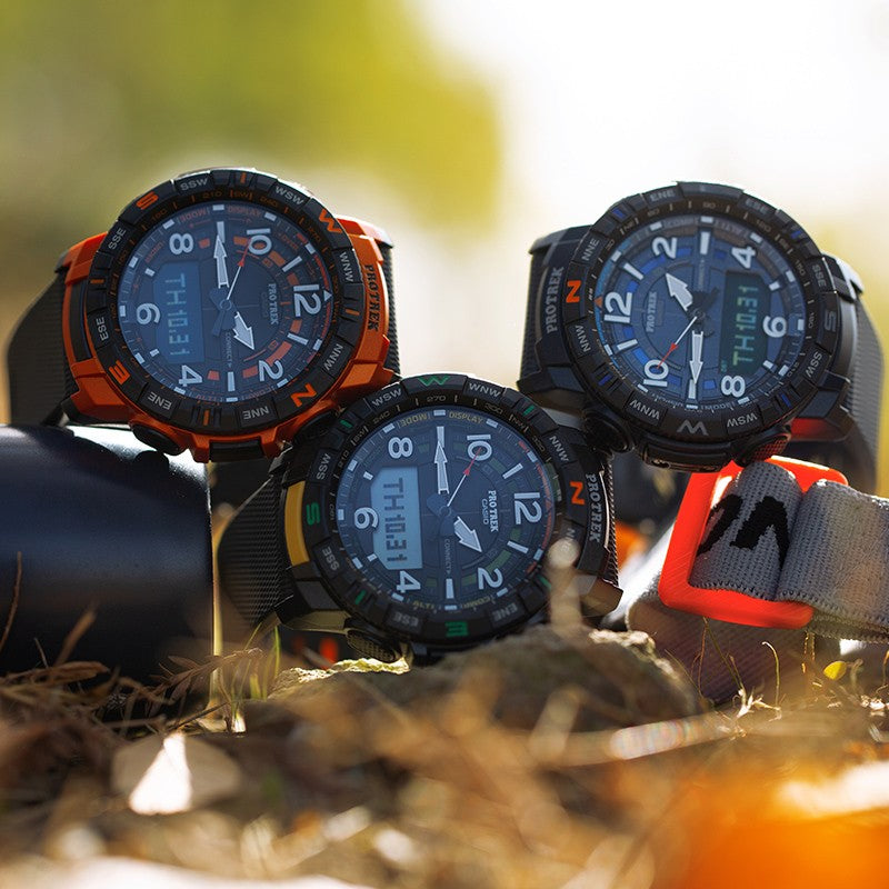 CASIO Waterproof Sports Shockproof Mens Black Analog/Digital Combo PRT-B50-1PR