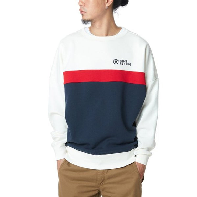 Men's Vans Contrasting Colors Fleece Lined Stay Warm Pullover Round Neck Creamy White VN0A4BP5FS8