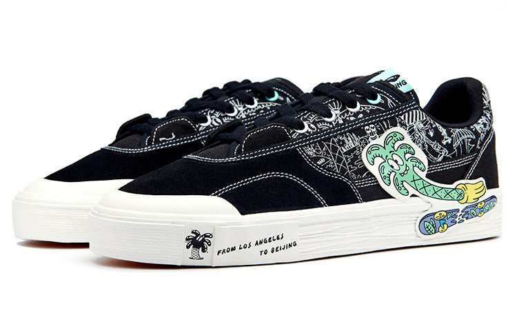 (WMNS) Li-Ning x Steven Harrington Hand-Plant Shoes 'Black Green' AECR070-2