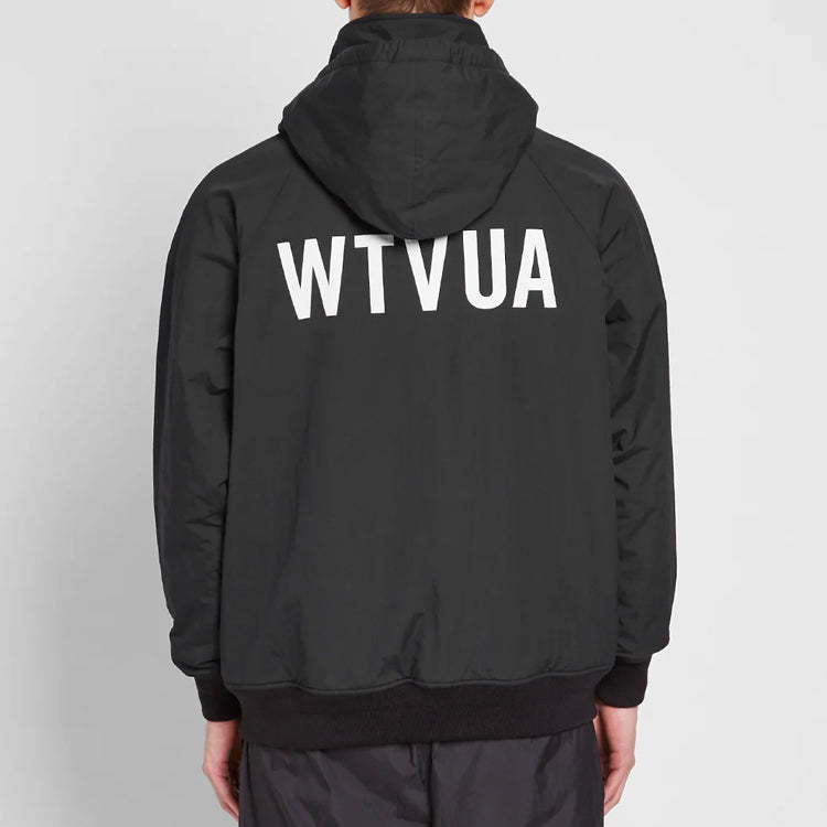 WTAPS Incom/nylon.Tussah Hooded Jacket Unisex Black 192BRDT-JKM02-BK