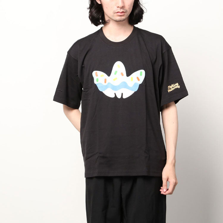 adidas originals x melting sadness Crossover Funny Logo Printing Round Neck Short Sleeve Black T-Shirt HC5937