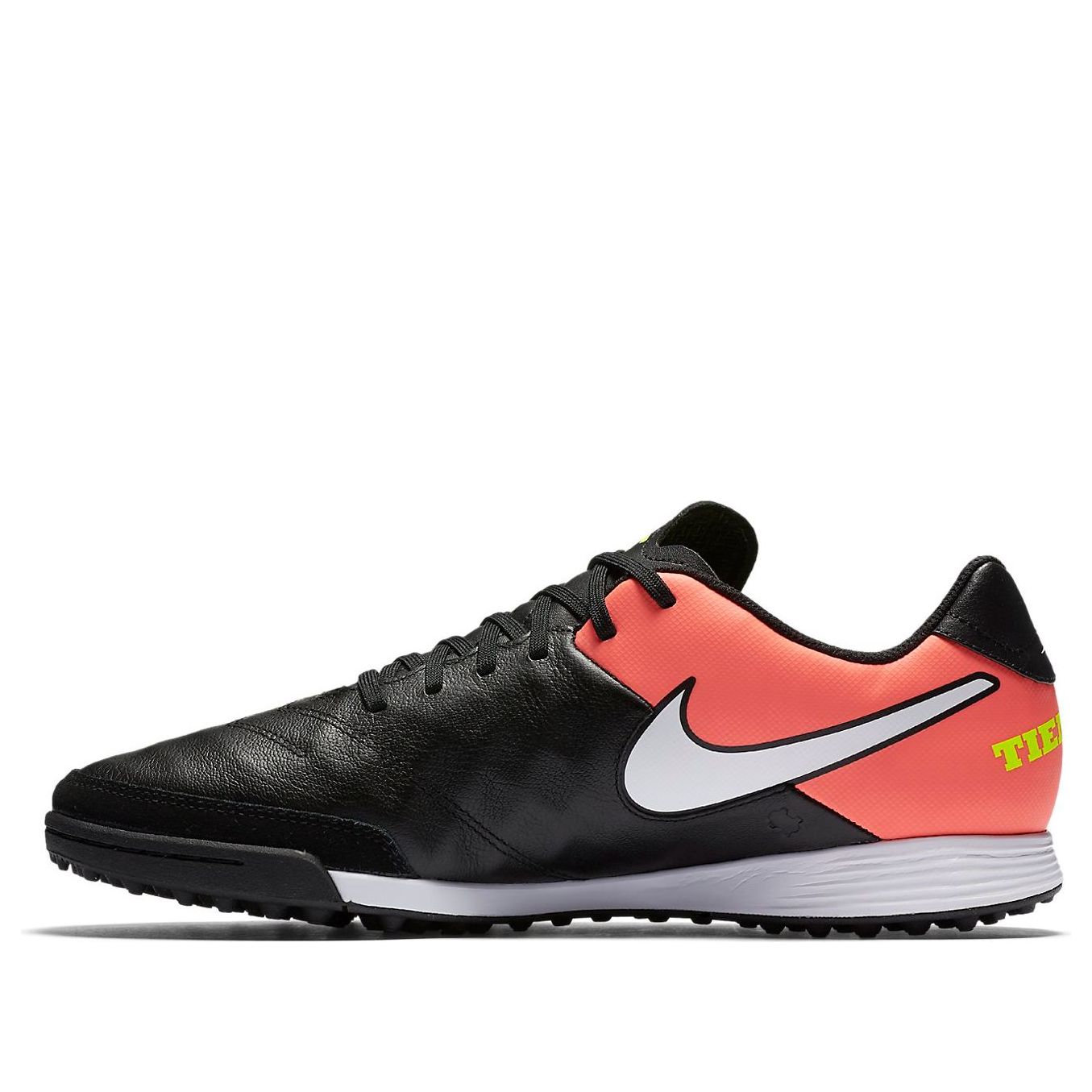 Nike TiempoX Genio 2 Leather TF 'Black Orange Volt' 819216-018