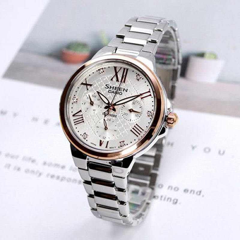 CASIO SHEEN SilverRose Gold Analog SHE-3511SG-7A