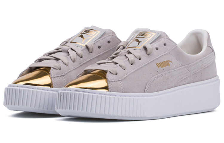 (WMNS) PUMA Suede Platform 'White Gold' 362222-01