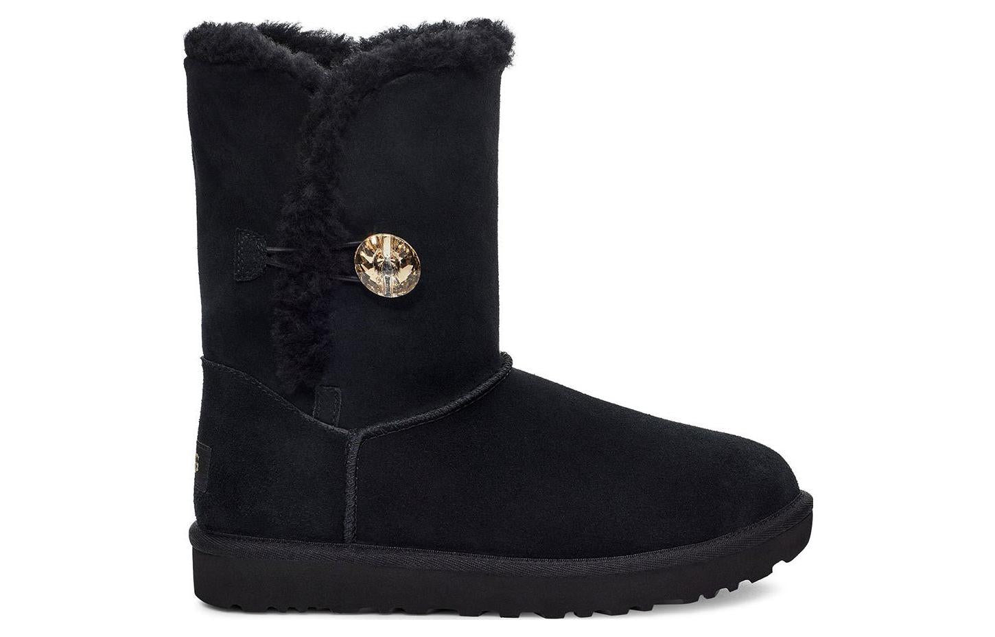 (WMNS) UGG Bailey Button Gold Bling Boot 'Black' 1118997-BKGD