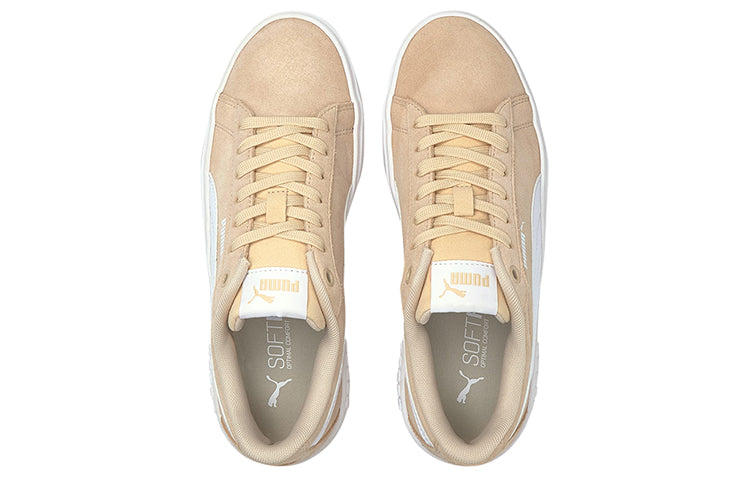 (WMNS) PUMA Smash Platform V2 Suede 'Khaki White' 373037-06