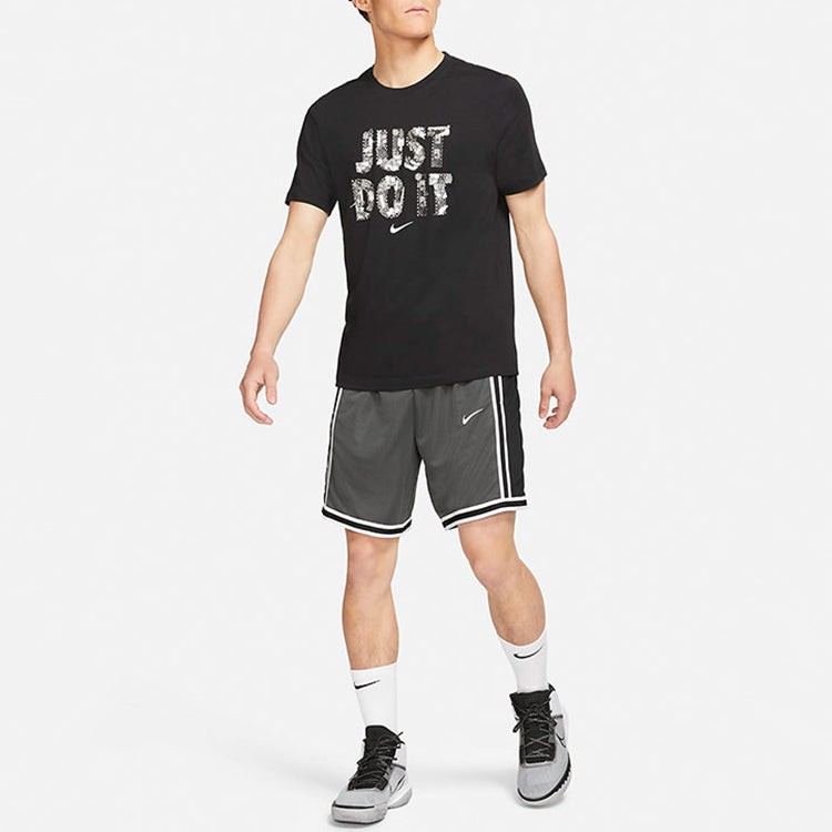 Nike Just Do It Alphabet Printing Sports Short Sleeve Black DD0802-010