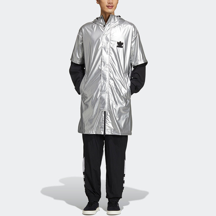 adidas originals Liquid Metal Wb Sports Hooded Windbreaker Jacket Men's Silver GT7292