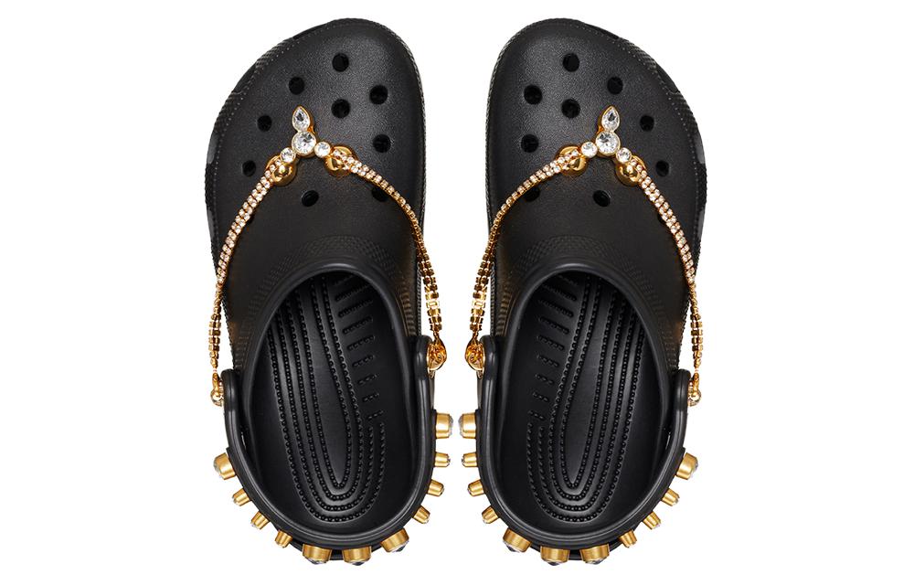 (WMNS) Crocs Classic Tiara Clogs 'Black Gold' 209684-001