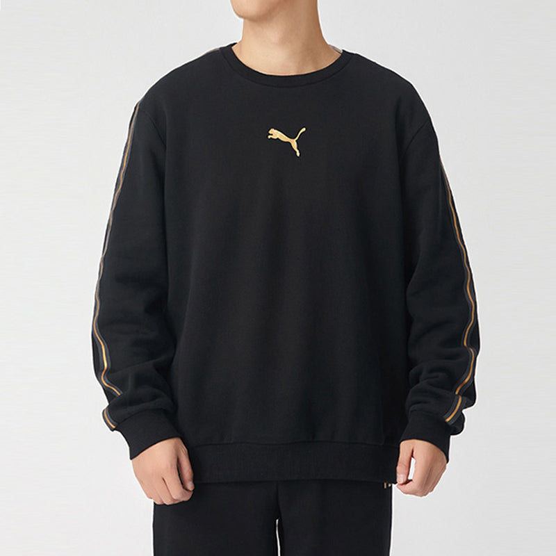 PUMA Metallic Nights Crew Sweatshirt 'Black Gold' 587141-01