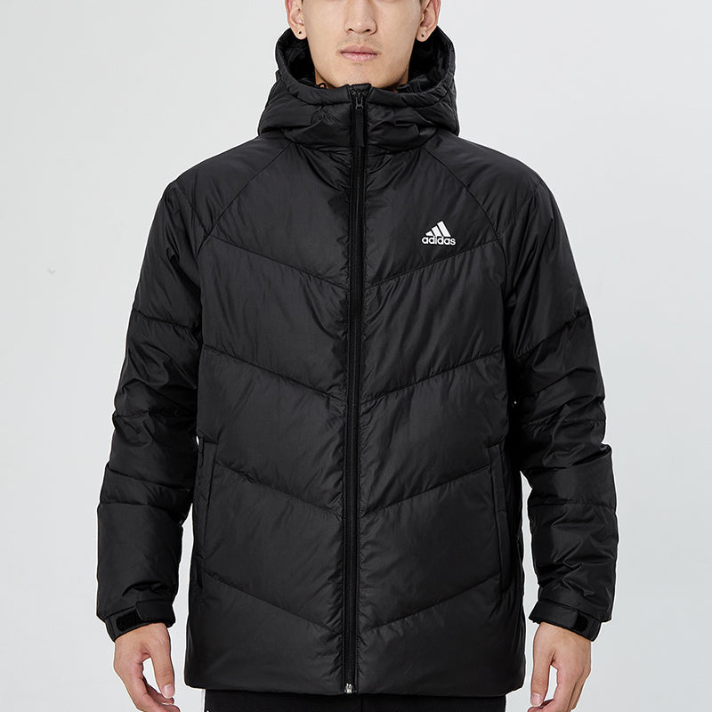 adidas Cb Down Jkt Casual Stay Warm Sports hooded down Jacket Black H20783