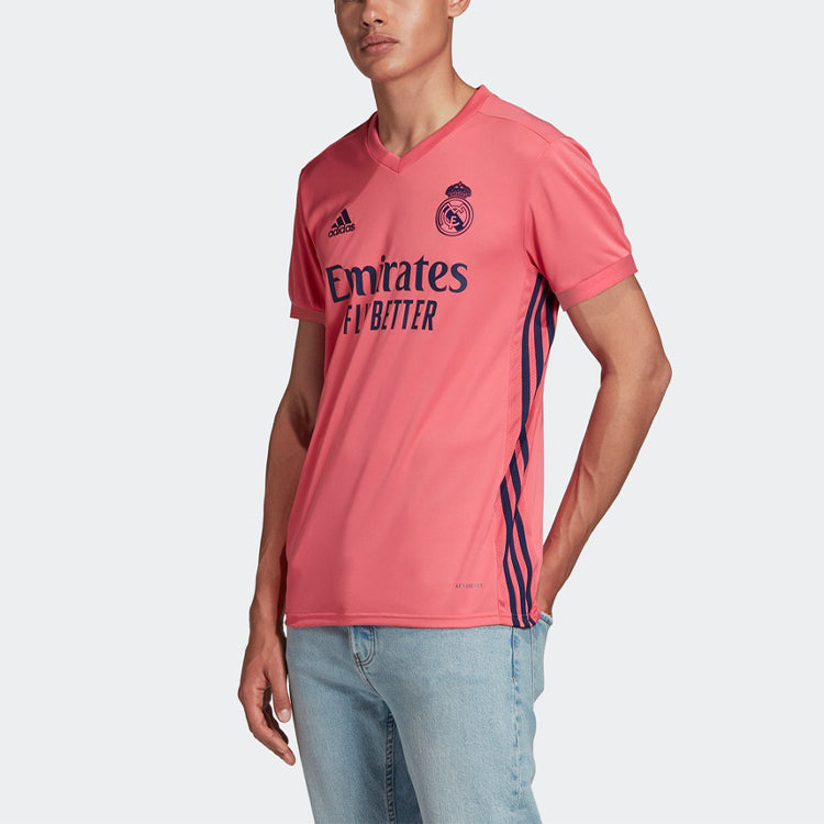 Men's adidas 20-21 Season Real Madrid Away Short Sleeve T-Shirt Jersey Pink GI6463