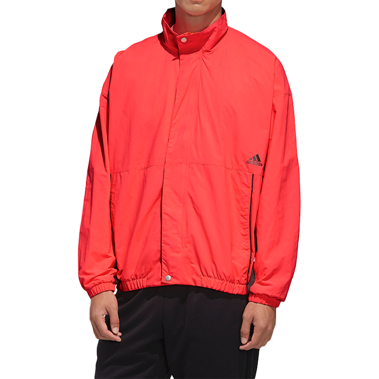 adidas Alphabet Colorblock Stand Collar Jacket Red FM5458