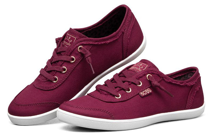 (WMNS) Skechers Bob's B Cute Low-Top Sneakers Deep-Wine 33492-BURG