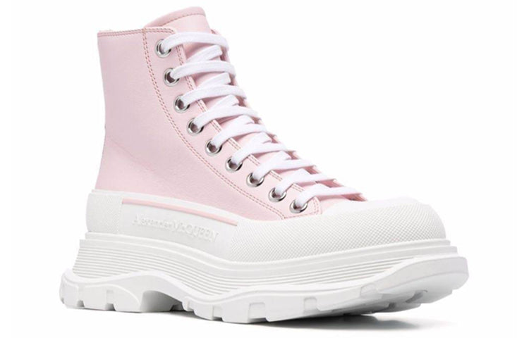 (WMNS) Alexander McQueen Leather Ankle Boots 'Pink White' 633900WHZ625805