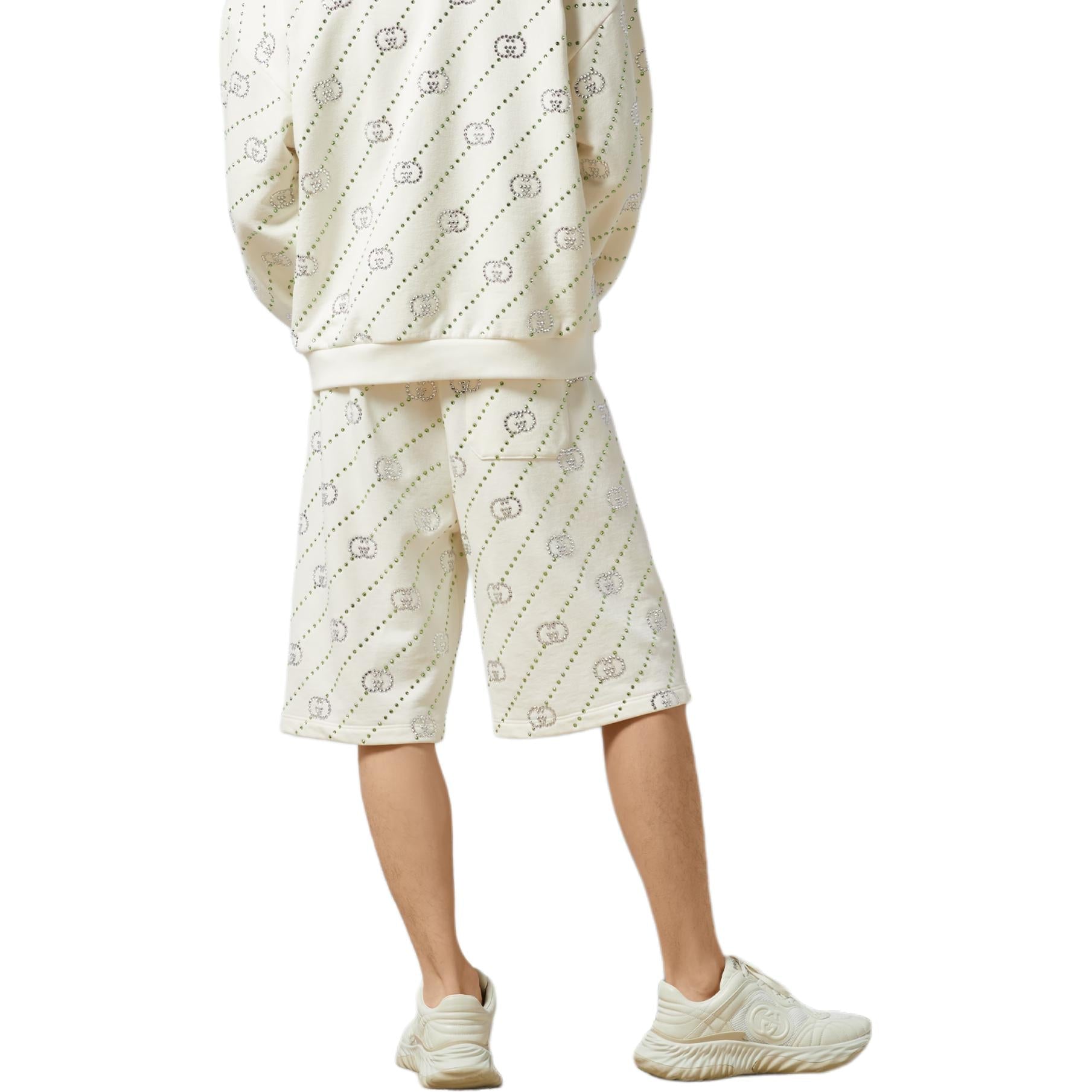 Gucci Cotton Jersey Shorts With Crystals 'Off White' 693049-XJFY8-9088