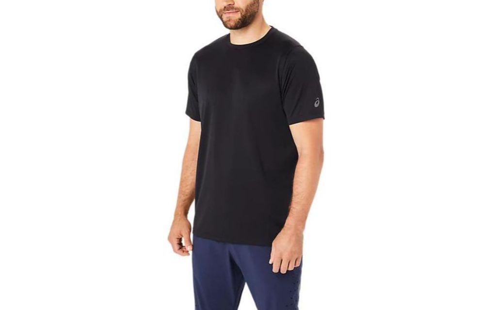 ASICS ACTIBREEZE Panel Jacquard Short Sleeved Top Asia Sizing 'Performance Black' 2031E507-001