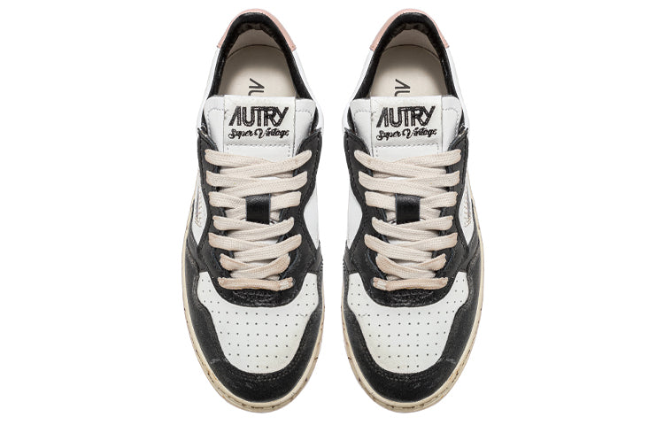 (WMNS) Autry Medalist Super Vintage Leather Low Sneakers 'White Black Pink' AVLW-SV01