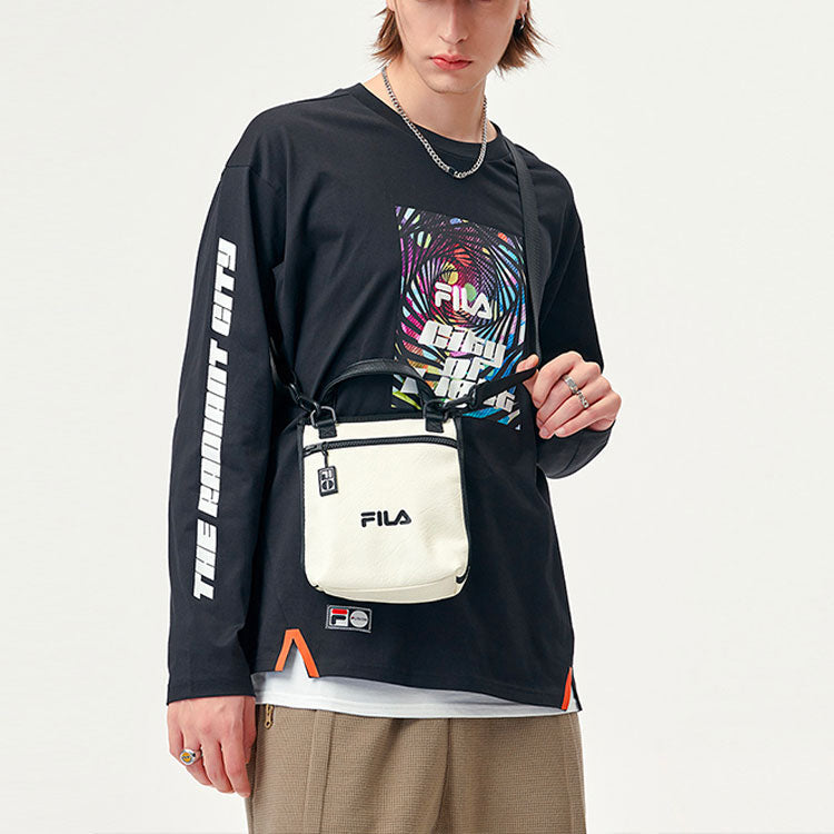 FILA FUSION Printing Sports Loose Long Sleeves Couple Style Black T11U136201F-BK