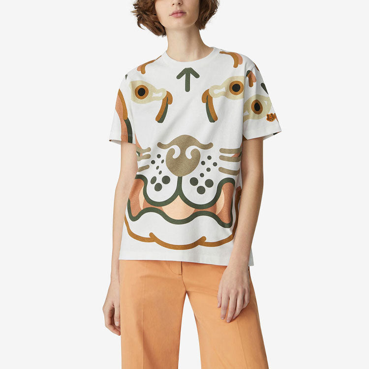 KENZO SS21 Cotton Printing Loose Short Sleeve White FB52TS9444SB-01B
