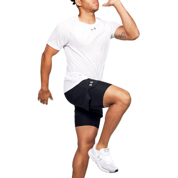 Under Armour Qualifier SpeedPocket 2-in-1 Shorts 'Black' 1355449-001